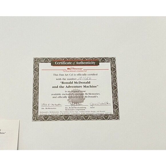 Ronald McDonald And The Adventure Machine Fine Art Cel Ltd Ed Framed Picture COA - Picture 7 of 8